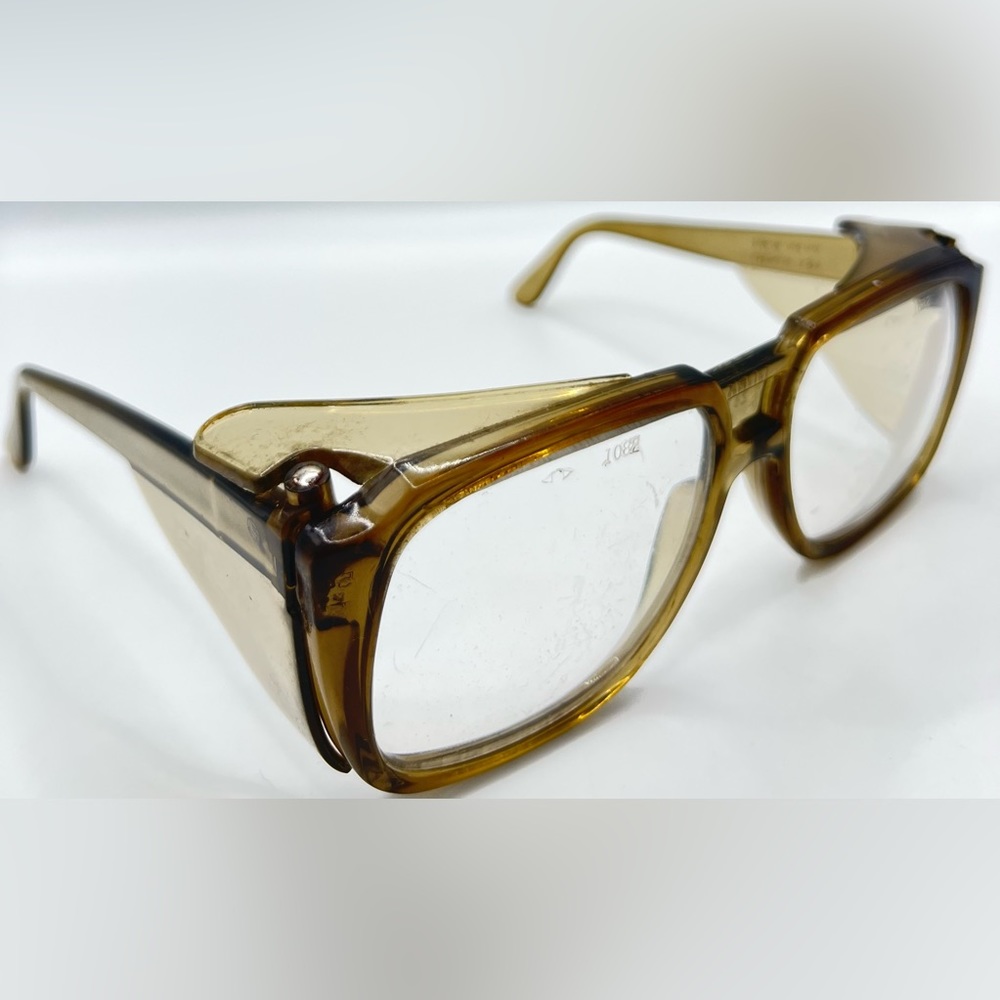 Vintage Apex Safety Brown Translucent Square Sunglasses Frames Only